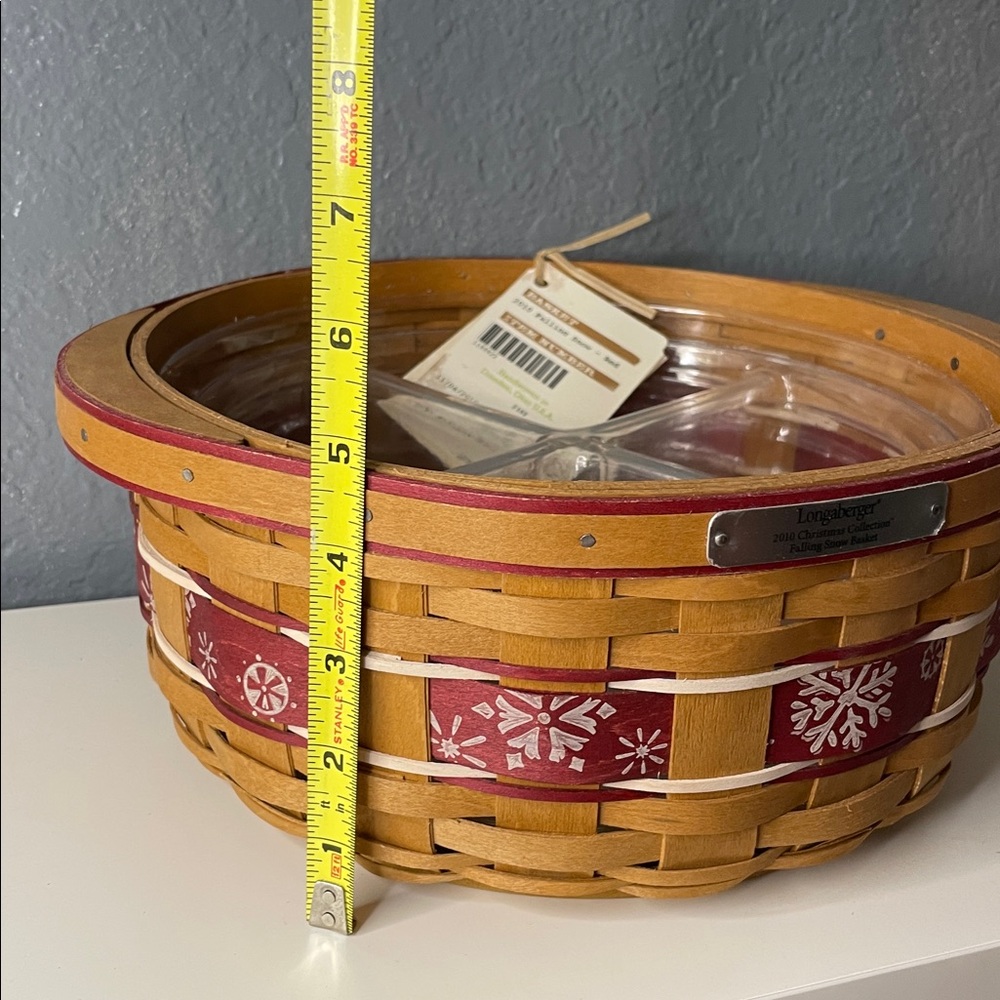 Longaberger 2010 Holiday Hostess Large Falling Snow Basket Divided & protector - Picture 11 of 11